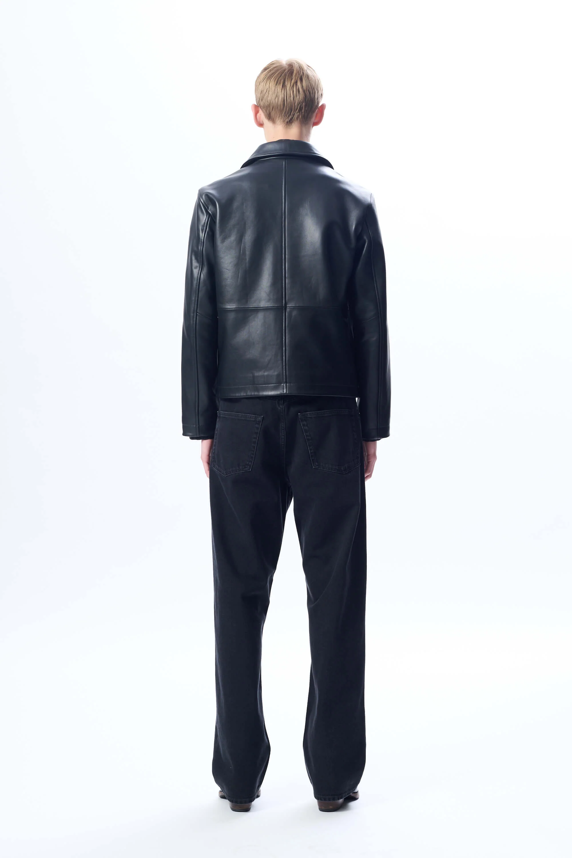 SHORT LEATHER JACKET BLACK - Image 5